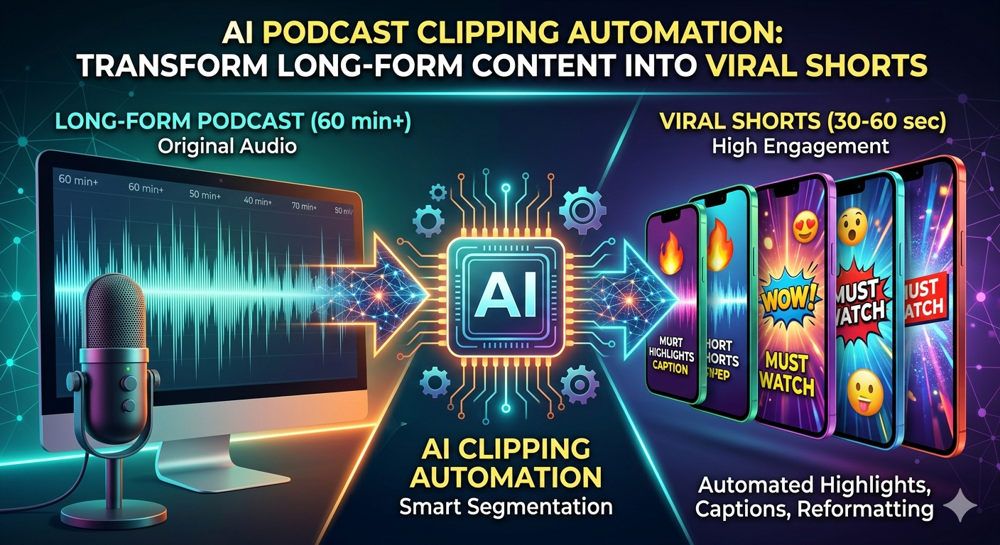 AI Podcast Clipping Automation: Transform Long-Form Content Into Viral Shorts